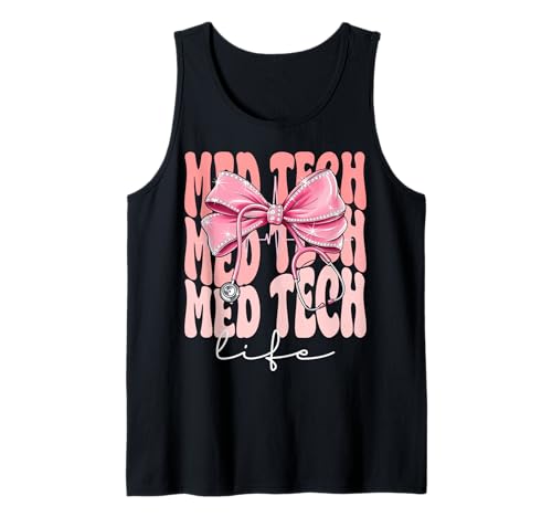 Med Tech Life Week Day for Women Coquette Bow Stethoskop Tank Top von Cute and Funny Coquette Med Tech Life
