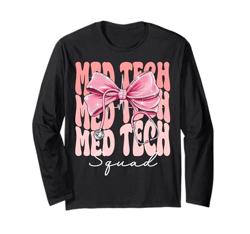 Med Tech Squad Week Day for Women Coquette Bow Stethoskop Langarmshirt Med Tech Squad Week Day for Women Coquette Bow Stethoskop Langarmshirt von Cute and Funny Coquette Med Tech Squad