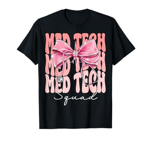 Med Tech Squad Week Day for Women Coquette Bow Stethoskop T-Shirt Med Tech Squad Week Day for Women Coquette Bow Stethoskop T-Shirt von Cute and Funny Coquette Med Tech Squad