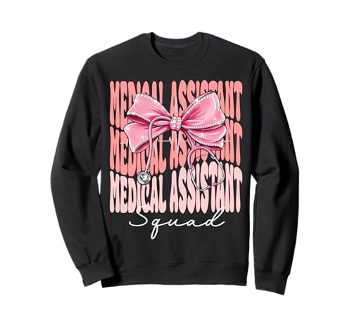 Medical Assistant Squad Week Day für Damen, pinkfarbener Kokettenbogen Sweatshirt Medical Assistant Squad Week Day für Damen, pinkfarbener Kokettenbogen Sweatshirt von Cute and Funny Coquette Medical Assistant Squad