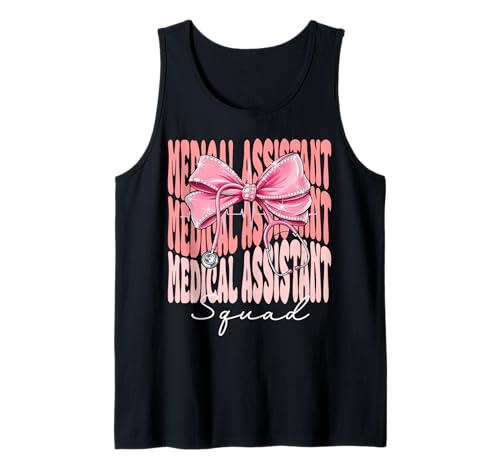 Medical Assistant Squad Week Day für Damen, pinkfarbener Kokettenbogen Tank Top Medical Assistant Squad Week Day für Damen, pinkfarbener Kokettenbogen Tank Top von Cute and Funny Coquette Medical Assistant Squad