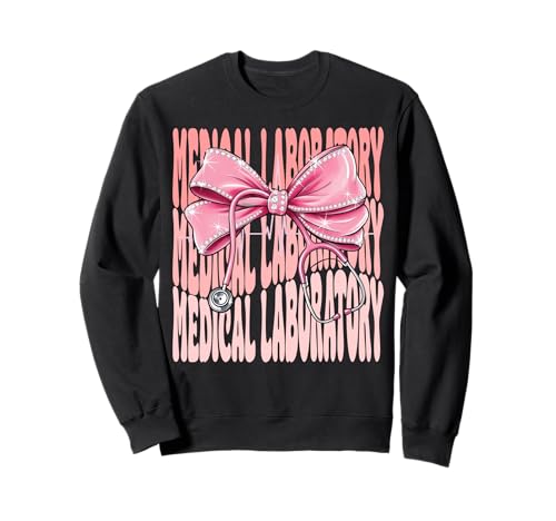 Medizinisches Labor Wochentag für Frauen Rosa Kokette Schleife Sweatshirt von Cute and Funny Coquette Medical Laboratory