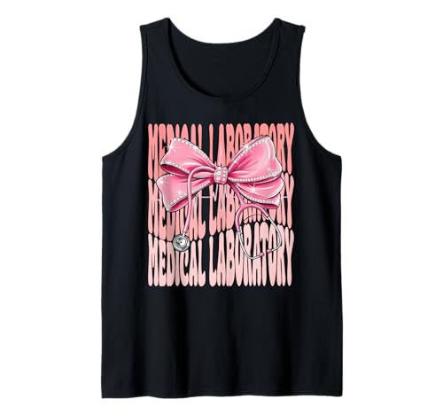Medizinisches Labor Wochentag für Frauen Rosa Kokette Schleife Tank Top von Cute and Funny Coquette Medical Laboratory