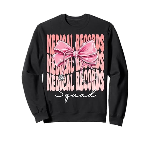 Medical Records Squad Week Day für Damen, pinkfarbener Kokettenbogen Sweatshirt Medical Records Squad Week Day für Damen, pinkfarbener Kokettenbogen Sweatshirt von Cute and Funny Coquette Medical Records Squad