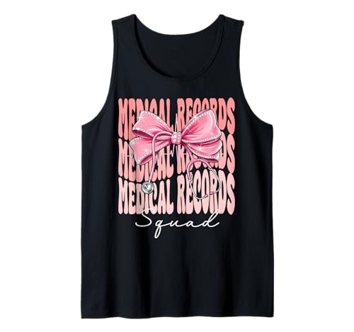 Medical Records Squad Week Day für Damen, pinkfarbener Kokettenbogen Tank Top Medical Records Squad Week Day für Damen, pinkfarbener Kokettenbogen Tank Top von Cute and Funny Coquette Medical Records Squad