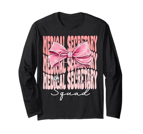 Ärztliche Sekretärin Life Week Day für Damen, rosa Kokettenschleife Langarmshirt Ärztliche Sekretärin Life Week Day für Damen, rosa Kokettenschleife Langarmshirt von Cute and Funny Coquette Medical Secretary Life
