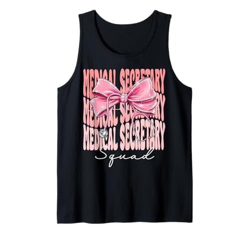 Medical Secretary Squad Week Day für Damen, rosa Kokettenschleife Tank Top Medical Secretary Squad Week Day für Damen, rosa Kokettenschleife Tank Top von Cute and Funny Coquette Medical Secretary Squad