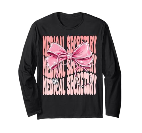 Rosafarbener Kokettenbogen für Damen, Wochenarbeitszeit, für Frauen Langarmshirt von Cute and Funny Coquette Medical Secretary