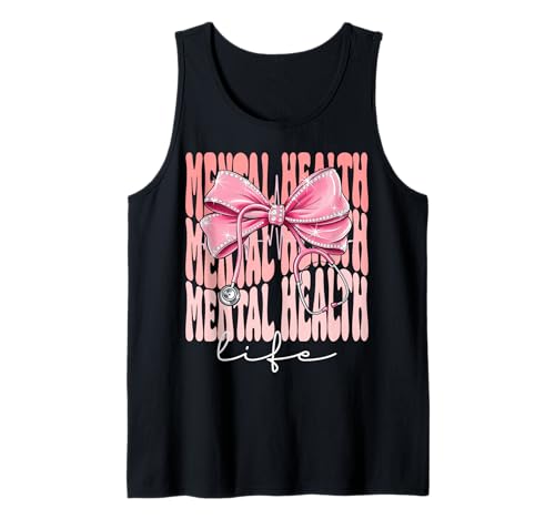 Mental Health Life Week Day für Frauen, rosa Kokettenschleife Tank Top Mental Health Life Week Day für Frauen, rosa Kokettenschleife Tank Top von Cute and Funny Coquette Mental Health Life