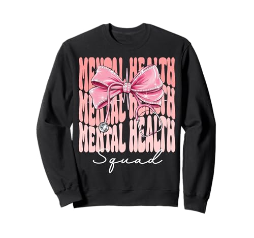 Mental Health Squad Week Day für Damen, rosa Kokettenschleife Sweatshirt von Cute and Funny Coquette Mental Health Squad