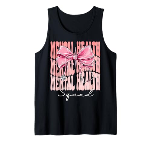 Mental Health Squad Week Day für Damen, rosa Kokettenschleife Tank Top von Cute and Funny Coquette Mental Health Squad