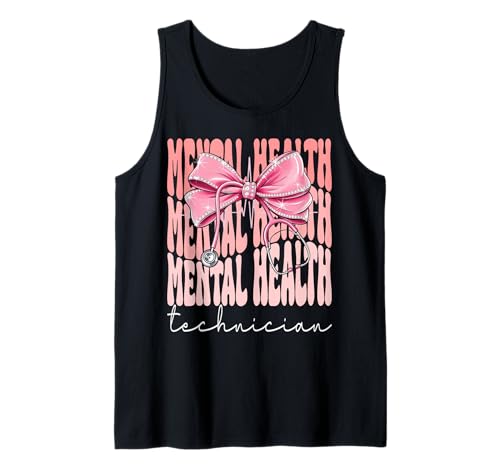 Wochentag für Psychologietechniker für Frauen Coquette Bow Tank Top Wochentag für Psychologietechniker für Frauen Coquette Bow Tank Top von Cute and Funny Coquette Mental Health Technician