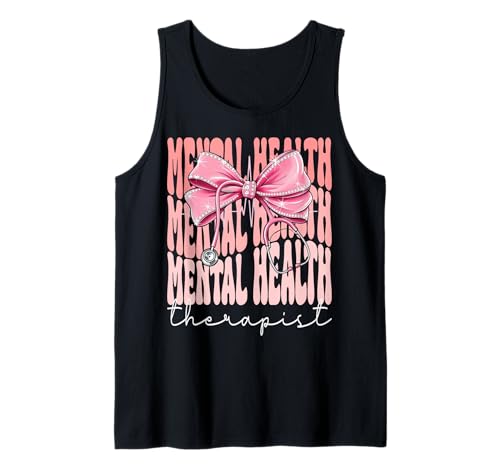 Mental Health Therapeutin Woche Tag für Frauen Rosa Kokette Schleife Tank Top Mental Health Therapeutin Woche Tag für Frauen Rosa Kokette Schleife Tank Top von Cute and Funny Coquette Mental Health Therapist