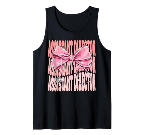 Assistent Director Week Day for Women Pink Coquette Bow Tank Top Assistent Director Week Day for Women Pink Coquette Bow Tank Top von Cute and Funny Groovy Coquette Assistant Director
