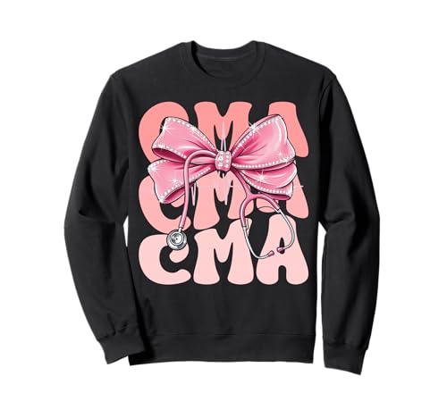 CMA Week Day for Women Pink Coquette Bow Stethoskop Sweatshirt CMA Week Day for Women Pink Coquette Bow Stethoskop Sweatshirt von Cute and Funny Groovy Coquette CMA