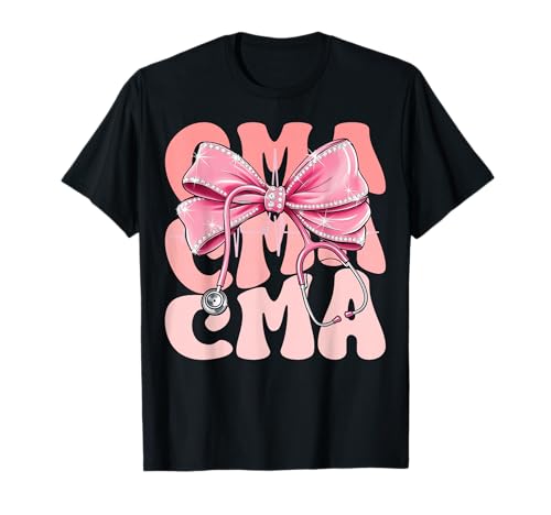 CMA Week Day for Women Pink Coquette Bow Stethoskop T-Shirt CMA Week Day for Women Pink Coquette Bow Stethoskop T-Shirt von Cute and Funny Groovy Coquette CMA
