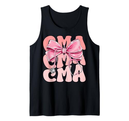 CMA Week Day for Women Pink Coquette Bow Stethoskop Tank Top CMA Week Day for Women Pink Coquette Bow Stethoskop Tank Top von Cute and Funny Groovy Coquette CMA