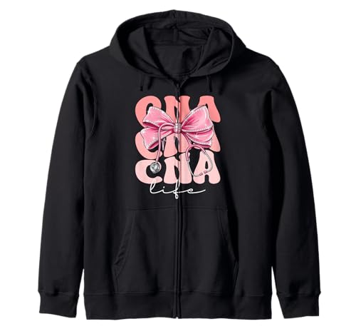 CNA Life Week Day for Women Pink Coquette Bow Stethoskop Kapuzenjacke CNA Life Week Day for Women Pink Coquette Bow Stethoskop Kapuzenjacke von Cute and Funny Groovy Coquette CNA Life