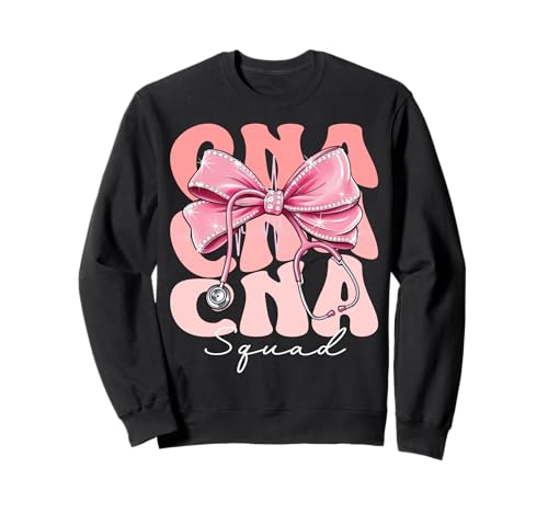 CNA Squad Week Day for Women Pink Coquette Bow Stethoskop Sweatshirt CNA Squad Week Day for Women Pink Coquette Bow Stethoskop Sweatshirt von Cute and Funny Groovy Coquette CNA Squad