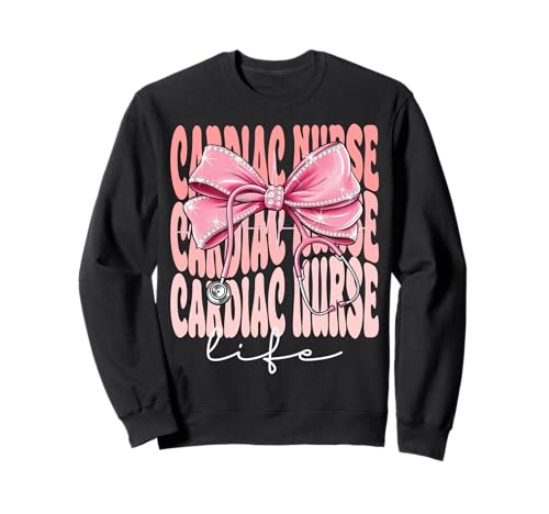 Cardiac Nurse Life Week Day für Damen, Kokettenschleife, Rosa Sweatshirt Cardiac Nurse Life Week Day für Damen, Kokettenschleife, Rosa Sweatshirt von Cute and Funny Groovy Coquette Cardiac Nurse Life