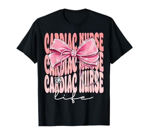 Cardiac Nurse Life Week Day für Damen, Kokettenschleife, Rosa T-Shirt Cardiac Nurse Life Week Day für Damen, Kokettenschleife, Rosa T-Shirt von Cute and Funny Groovy Coquette Cardiac Nurse Life