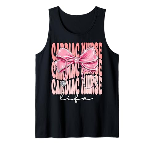 Cardiac Nurse Life Week Day für Damen, Kokettenschleife, Rosa Tank Top Cardiac Nurse Life Week Day für Damen, Kokettenschleife, Rosa Tank Top von Cute and Funny Groovy Coquette Cardiac Nurse Life
