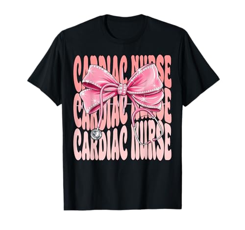 Cardiac Nurse Week Day for Women Coquette Bow Stethoskop T-Shirt Cardiac Nurse Week Day for Women Coquette Bow Stethoskop T-Shirt von Cute and Funny Groovy Coquette Cardiac Nurse