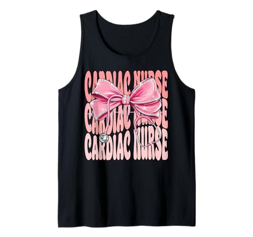 Cardiac Nurse Week Day for Women Coquette Bow Stethoskop Tank Top Cardiac Nurse Week Day for Women Coquette Bow Stethoskop Tank Top von Cute and Funny Groovy Coquette Cardiac Nurse