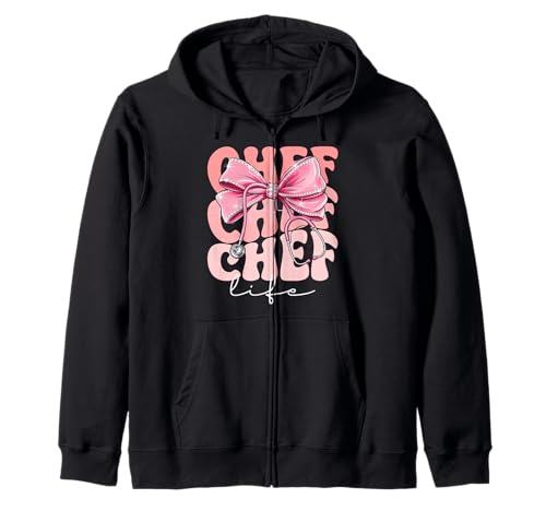Chef Life Week Day for Women Pink Coquette Bow Stethoskop Kapuzenjacke Chef Life Week Day for Women Pink Coquette Bow Stethoskop Kapuzenjacke von Cute and Funny Groovy Coquette Chef Life