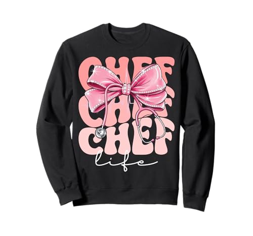 Chef Life Week Day for Women Pink Coquette Bow Stethoskop Sweatshirt Chef Life Week Day for Women Pink Coquette Bow Stethoskop Sweatshirt von Cute and Funny Groovy Coquette Chef Life