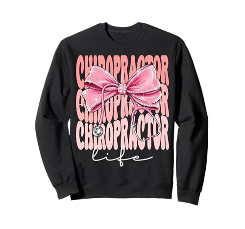 Chiropraktiker Life Week Day für Frauen Rosa Kokette Schleife Sweatshirt Chiropraktiker Life Week Day für Frauen Rosa Kokette Schleife Sweatshirt von Cute and Funny Groovy Coquette Chiropractor Life