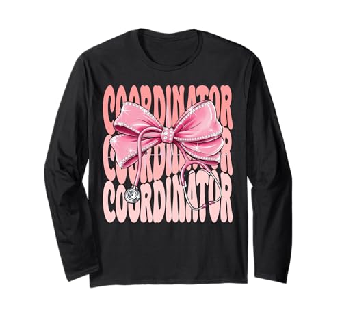 Koordinator Woche Tag für Frauen Kokette Bogen Stethoskop Langarmshirt Koordinator Woche Tag für Frauen Kokette Bogen Stethoskop Langarmshirt von Cute and Funny Groovy Coquette Coordinator