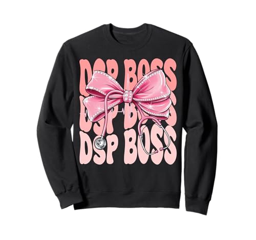DSP Boss Week Day for Women Pink Coquette Bow Stethoskop Sweatshirt DSP Boss Week Day for Women Pink Coquette Bow Stethoskop Sweatshirt von Cute and Funny Groovy Coquette DSP Boss