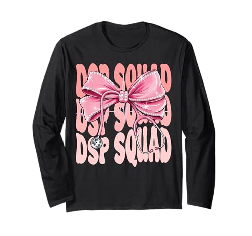 DSP Squad Week Day for Women Pink Coquette Bow Stethoskop Langarmshirt DSP Squad Week Day for Women Pink Coquette Bow Stethoskop Langarmshirt von Cute and Funny Groovy Coquette DSP Squad