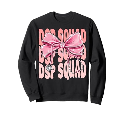 DSP Squad Week Day for Women Pink Coquette Bow Stethoskop Sweatshirt DSP Squad Week Day for Women Pink Coquette Bow Stethoskop Sweatshirt von Cute and Funny Groovy Coquette DSP Squad