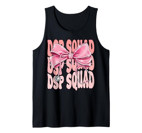 DSP Squad Week Day for Women Pink Coquette Bow Stethoskop Tank Top DSP Squad Week Day for Women Pink Coquette Bow Stethoskop Tank Top von Cute and Funny Groovy Coquette DSP Squad