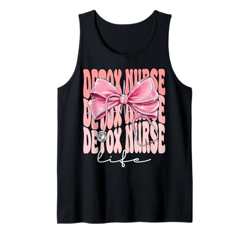 Detox Nurse Life Week Day für Damen, Kokettenschleife, Rosa Tank Top Detox Nurse Life Week Day für Damen, Kokettenschleife, Rosa Tank Top von Cute and Funny Groovy Coquette Detox Nurse Life