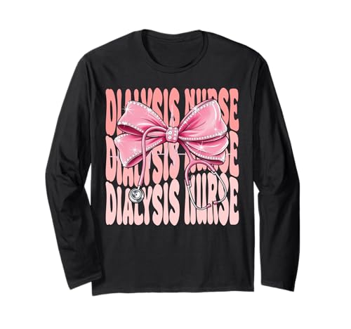 Dialyse-Krankenschwesterwochentag für Frauen Kokette Bogen Stethoskop Langarmshirt Dialyse-Krankenschwesterwochentag für Frauen Kokette Bogen Stethoskop Langarmshirt von Cute and Funny Groovy Coquette Dialysis Nurse