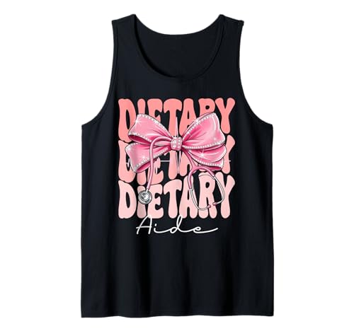 Diätetische Hilfe Wochentag für Frauen Kokette Bogen Stethoskop Tank Top Diätetische Hilfe Wochentag für Frauen Kokette Bogen Stethoskop Tank Top von Cute and Funny Groovy Coquette Dietary Aide