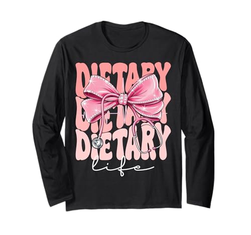 Dietary Life Week Day for Women Coquette Bow Stethoskop Langarmshirt von Cute and Funny Groovy Coquette Dietary Life