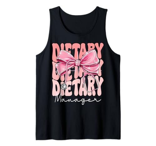 Dietary Manager Week Day for Women Coquette Bow Stethoskop Tank Top Dietary Manager Week Day for Women Coquette Bow Stethoskop Tank Top von Cute and Funny Groovy Coquette Dietary Manager
