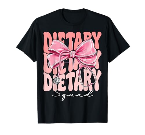Dietary Squad Week Day for Women Coquette Bow Stethoskop T-Shirt Dietary Squad Week Day for Women Coquette Bow Stethoskop T-Shirt von Cute and Funny Groovy Coquette Dietary Squad