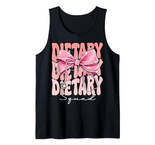 Dietary Squad Week Day for Women Coquette Bow Stethoskop Tank Top Dietary Squad Week Day for Women Coquette Bow Stethoskop Tank Top von Cute and Funny Groovy Coquette Dietary Squad