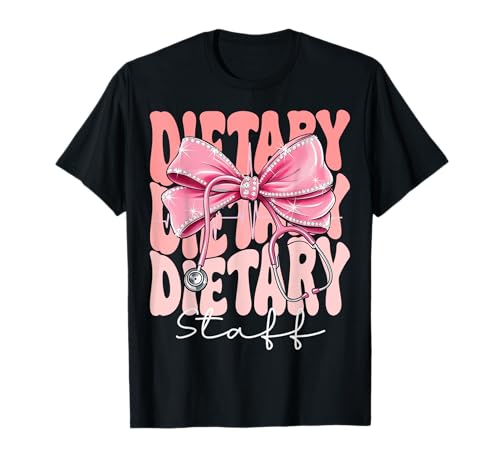 Diätetisches Personal Wochentag für Frauen Kokette Bogen Stethoskop T-Shirt Diätetisches Personal Wochentag für Frauen Kokette Bogen Stethoskop T-Shirt von Cute and Funny Groovy Coquette Dietary Staff