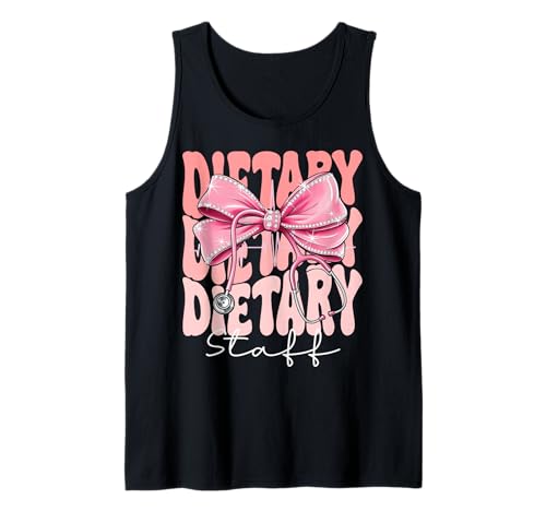 Diätetisches Personal Wochentag für Frauen Kokette Bogen Stethoskop Tank Top Diätetisches Personal Wochentag für Frauen Kokette Bogen Stethoskop Tank Top von Cute and Funny Groovy Coquette Dietary Staff