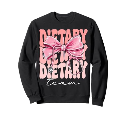 Dietary Team Week Day for Women Coquette Bow Stethoskop Sweatshirt Dietary Team Week Day for Women Coquette Bow Stethoskop Sweatshirt von Cute and Funny Groovy Coquette Dietary Team