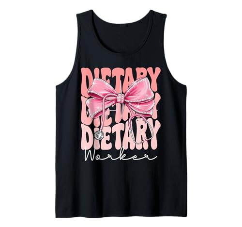 Dietary Worker Week Day for Women Coquette Bow Stethoskop Tank Top Dietary Worker Week Day for Women Coquette Bow Stethoskop Tank Top von Cute and Funny Groovy Coquette Dietary Worker