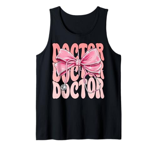 Doctor Week Day for Women Pink Coquette Bow Stethoskop Tank Top Doctor Week Day for Women Pink Coquette Bow Stethoskop Tank Top von Cute and Funny Groovy Coquette Doctor