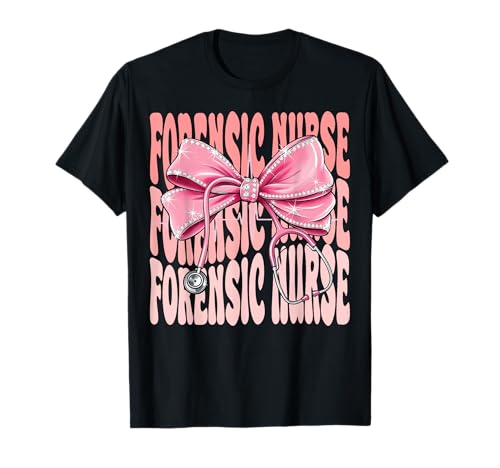 Forensic Nurse Week Day for Women Coquette Bow Stethoskop T-Shirt Forensic Nurse Week Day for Women Coquette Bow Stethoskop T-Shirt von Cute and Funny Groovy Coquette Forensic Nurse