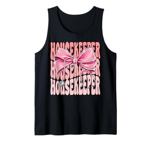 Housekeeper Week Day for Women Coquette Bow Stethoskop Tank Top Housekeeper Week Day for Women Coquette Bow Stethoskop Tank Top von Cute and Funny Groovy Coquette Housekeeper